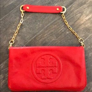 Tory Burch Reva Red leather clutch